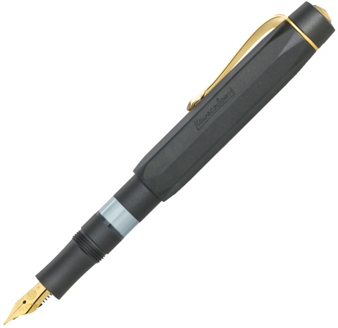  Перьевая ручка Kaweco AL Sport Piston Filler, Black GT (Перо M - 0.9 мм)