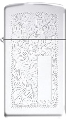  Зажигалка Zippo Slim® Venetian® с покрытием High Polish Chrome