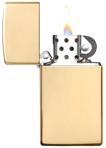  Зажигалка Zippo Slim® с покрытием High Polish Brass