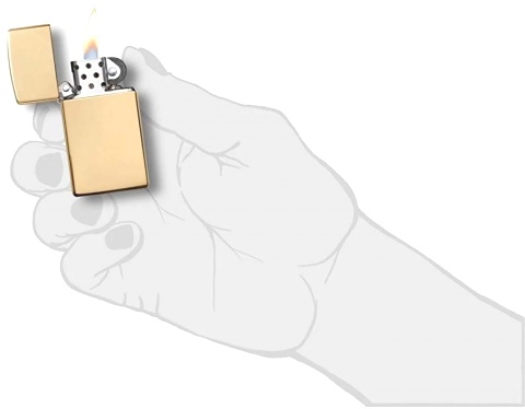  Зажигалка Zippo Slim® с покрытием High Polish Brass