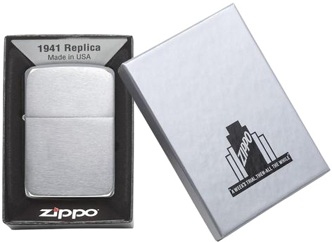  Зажигалка Zippo 1941 Replica™ с покрытием Brushed Chrome