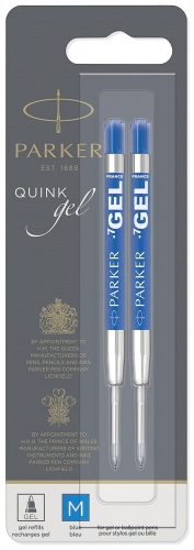 Синий гелевый стержень Parker Quink Gel Pen Refill Z05, 2 шт. в блистере (M)