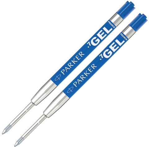 Синий гелевый стержень Parker Quink Gel Pen Refill Z05, 2 шт. в блистере (M)