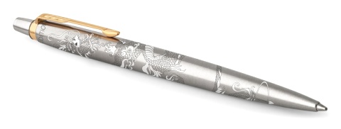 Шариковая ручка с чехлом Parker Jotter Core K63 Dragon Special Edition, Stainless Steel GT