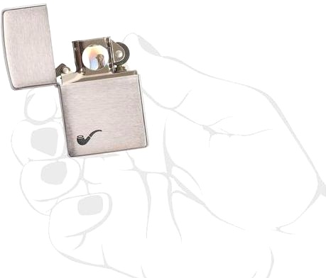  Зажигалка для трубок Zippo Pipe lighter с покрытием e Brushed Chrome