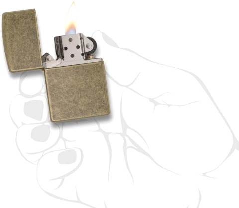  Зажигалка Zippo с покрытием Antique Brass™