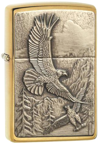  Зажигалка Zippo Eagles с покрытием Brushed Brass