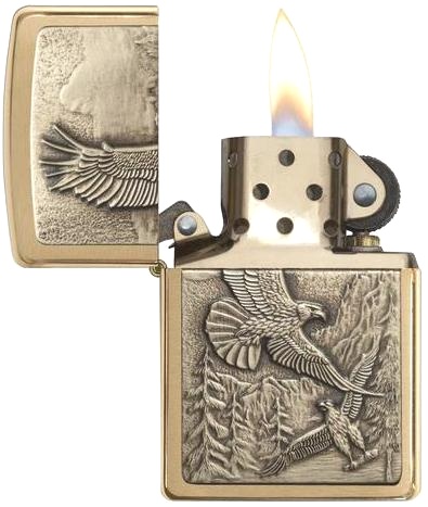  Зажигалка Zippo Eagles с покрытием Brushed Brass