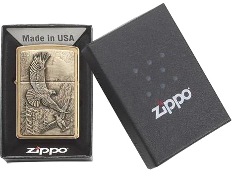  Зажигалка Zippo Eagles с покрытием Brushed Brass