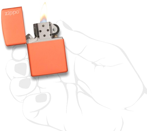  Зажигалка Zippo Classic с покрытием Orange Matte