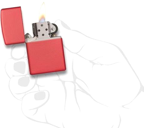  Зажигалка Zippo Classic с покрытием Red Matte