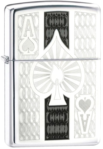  Зажигалка Zippo Ace с покрытием High Polish Chrome