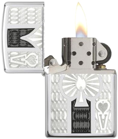  Зажигалка Zippo Ace с покрытием High Polish Chrome