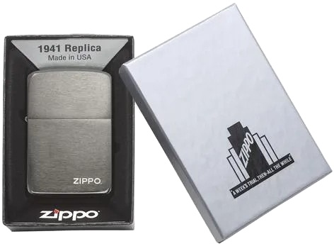  Зажигалка Zippo 1941 Replica™ с покрытием Black Matte