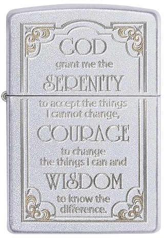  Зажигалка Zippo Serenity Prayer Classic с покрытием Satin Chrome™