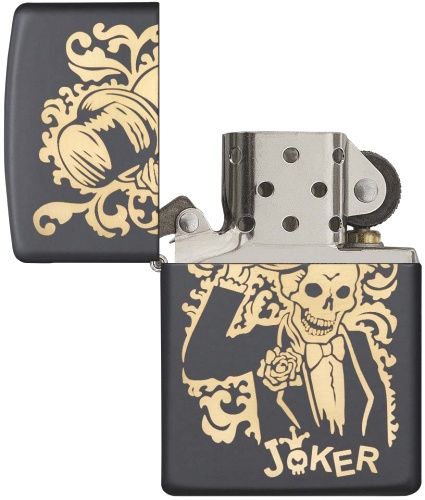  Зажигалка Zippo Skull Design с покрытием Black Matte