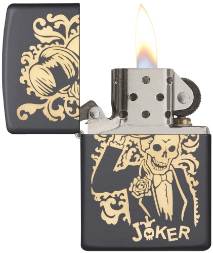  Зажигалка Zippo Skull Design с покрытием Black Matte