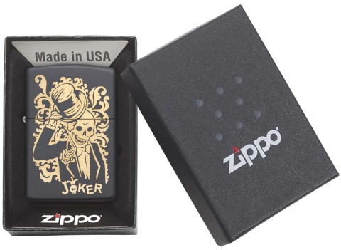  Зажигалка Zippo Skull Design с покрытием Black Matte