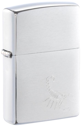 Зажигалка ZIPPO с покрытием Brushed Chrome,латунь/сталь, серебристая, 38x13x57 мм