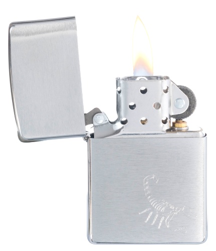 Зажигалка ZIPPO с покрытием Brushed Chrome,латунь/сталь, серебристая, 38x13x57 мм