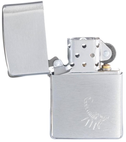 Зажигалка ZIPPO с покрытием Brushed Chrome,латунь/сталь, серебристая, 38x13x57 мм