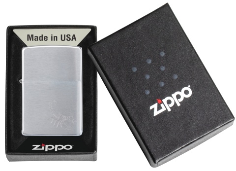 Зажигалка ZIPPO с покрытием Brushed Chrome,латунь/сталь, серебристая, 38x13x57 мм