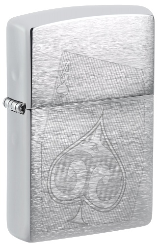 Зажигалка ZIPPO с покрытием Brushed Chrome, латунь/сталь, серебристая, матовая, 38x13x57 мм