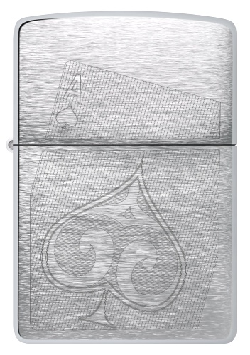 Зажигалка ZIPPO с покрытием Brushed Chrome, латунь/сталь, серебристая, матовая, 38x13x57 мм