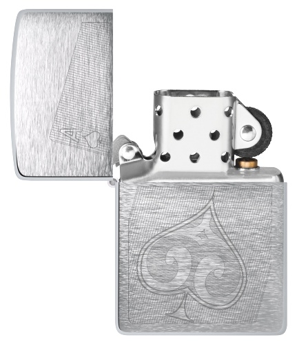 Зажигалка ZIPPO с покрытием Brushed Chrome, латунь/сталь, серебристая, матовая, 38x13x57 мм