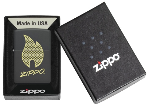 Зажигалка ZIPPO с покрытием Black Matte,латунь/сталь, черная, 38x13x57 мм