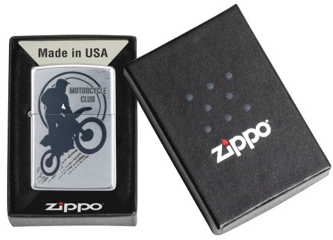 Зажигалка ZIPPO с покрытием Street Chrome, латунь/сталь, серебристая, матовая, 38x13x57 мм