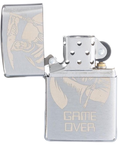 Зажигалка ZIPPO с покрытием Brushed Chrome, латунь/сталь,серебристая, 38x13x57 мм