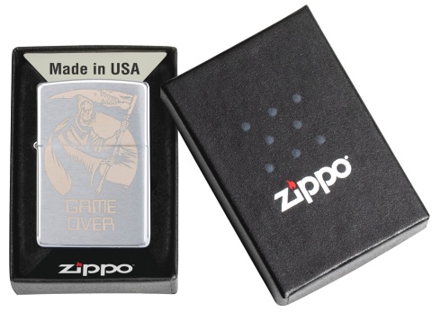 Зажигалка ZIPPO с покрытием Brushed Chrome, латунь/сталь,серебристая, 38x13x57 мм