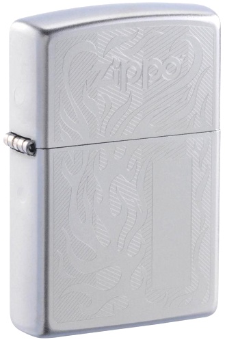 Зажигалка ZIPPO с покрытием Satin Chrome, латунь/сталь, серебристая, матовая, 38x13x57 мм