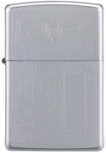 Зажигалка ZIPPO с покрытием Satin Chrome, латунь/сталь, серебристая, матовая, 38x13x57 мм