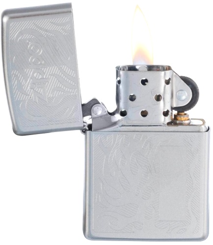 Зажигалка ZIPPO с покрытием Satin Chrome, латунь/сталь, серебристая, матовая, 38x13x57 мм