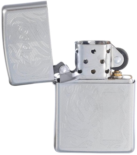 Зажигалка ZIPPO с покрытием Satin Chrome, латунь/сталь, серебристая, матовая, 38x13x57 мм