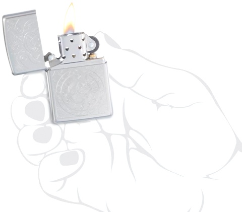 Зажигалка ZIPPO Clock с покрытием Satin Chrome, латунь/сталь, серебристая, матовая, 38x13x57 мм