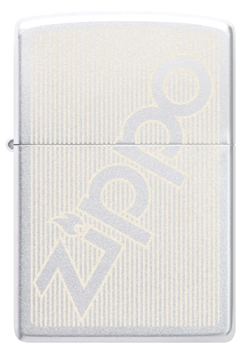 Зажигалка ZIPPO Logo с покрытием Satin Chrome, латунь/сталь, серебристая, матовая, 38x13x57 мм