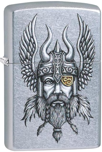  Зажигалка Zippo Viking Warrior с покрытием Street Chrome™