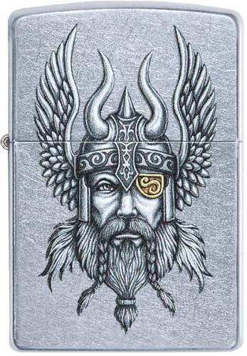  Зажигалка Zippo Viking Warrior с покрытием Street Chrome™