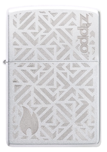 Зажигалка ZIPPO Mosaic с покрытием Satin Chrome, латунь/сталь, серебристая, матовая, 38x13x57 мм