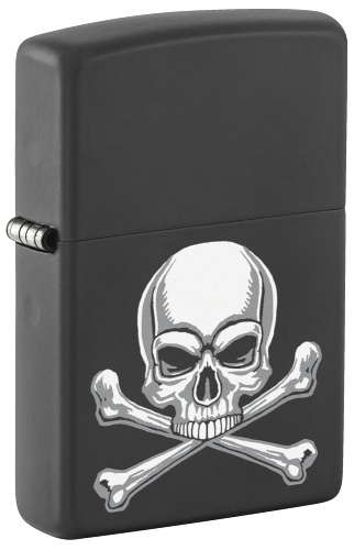 Зажигалка ZIPPO с покрытием Black Matte, латунь/сталь, серебристая, 38x13x57 мм