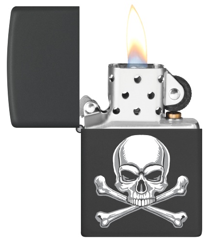 Зажигалка ZIPPO с покрытием Black Matte, латунь/сталь, серебристая, 38x13x57 мм