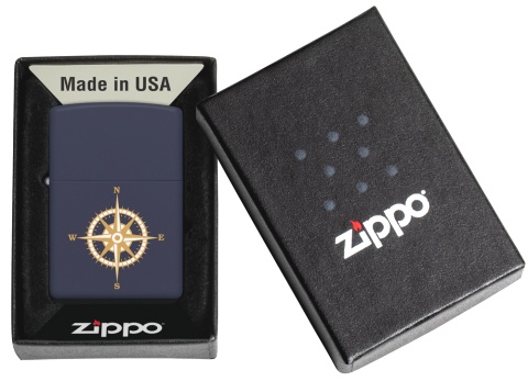 Зажигалка ZIPPO с покрытием Navy Matte, латунь/сталь, синяя, матовая, 38x13x57 мм