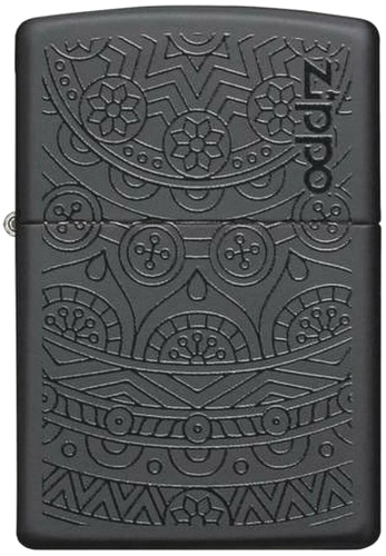  Зажигалка Zippo Tone on Tone Design с покрытием Black Matte