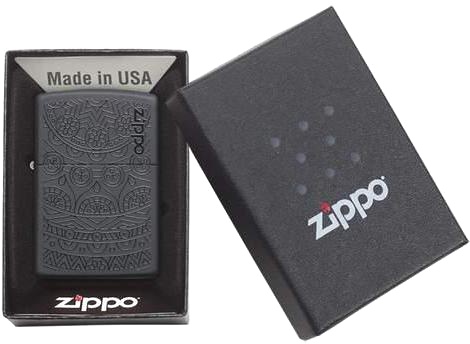  Зажигалка Zippo Tone on Tone Design с покрытием Black Matte