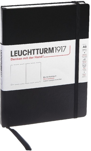  Блокнот Leuchtturm Classic, A5, 80 г/м2, 251 стр. нелинованный, твердая обложка, черный