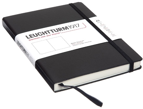  Блокнот Leuchtturm Classic, A5, 80 г/м2, 251 стр. нелинованный, твердая обложка, черный