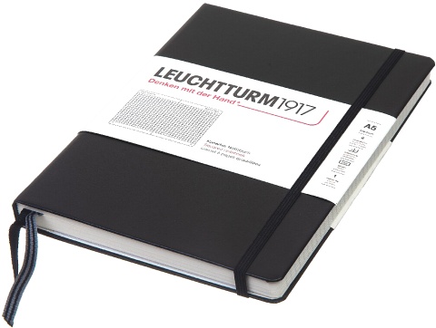  Блокнот Leuchtturm Classic, A5, 80 г/м2, 251 стр., в клетку, твердая обложка, Черный